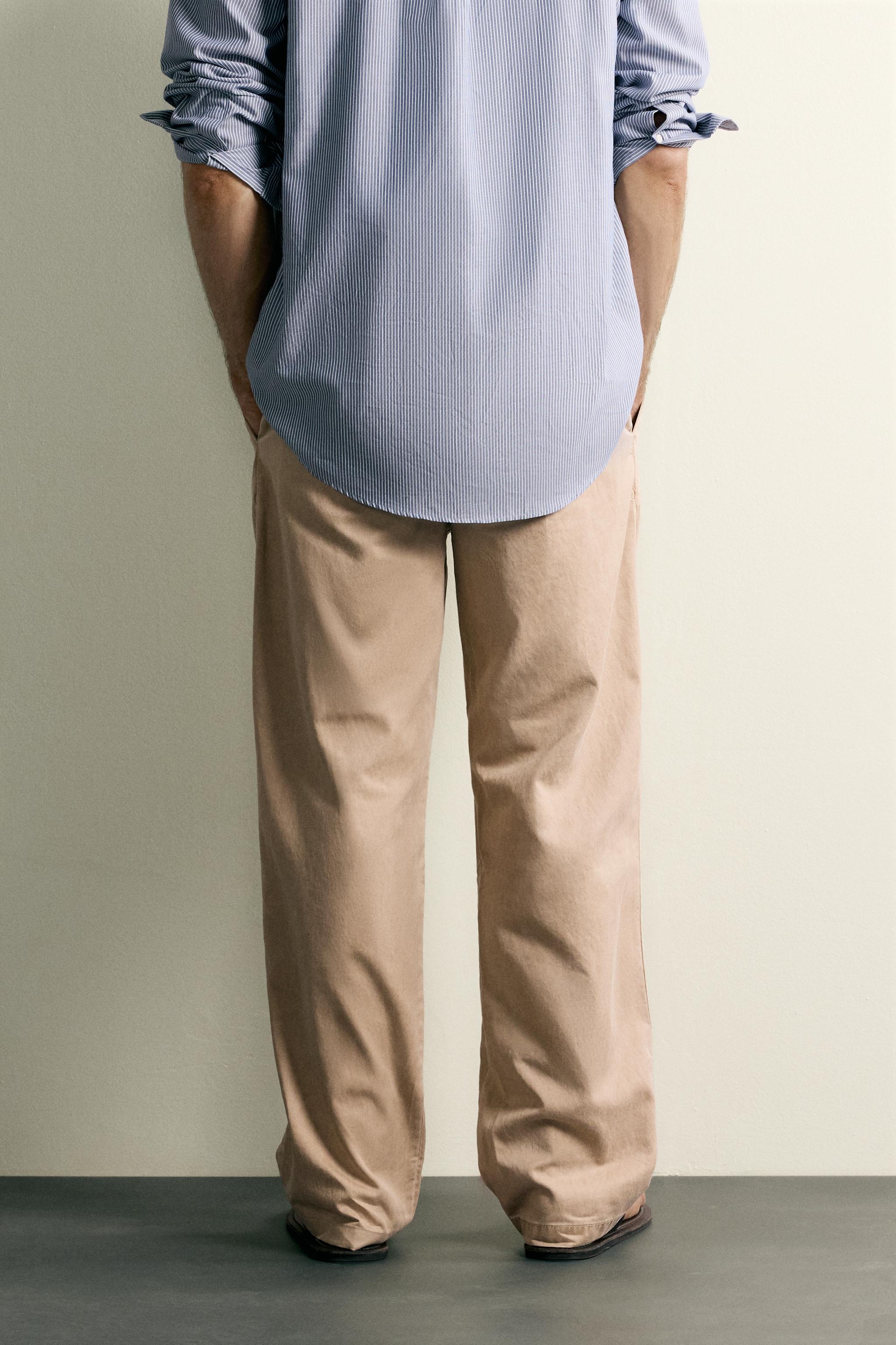 PANTALON CHINO DÉCONTRACTÉ À PLIS